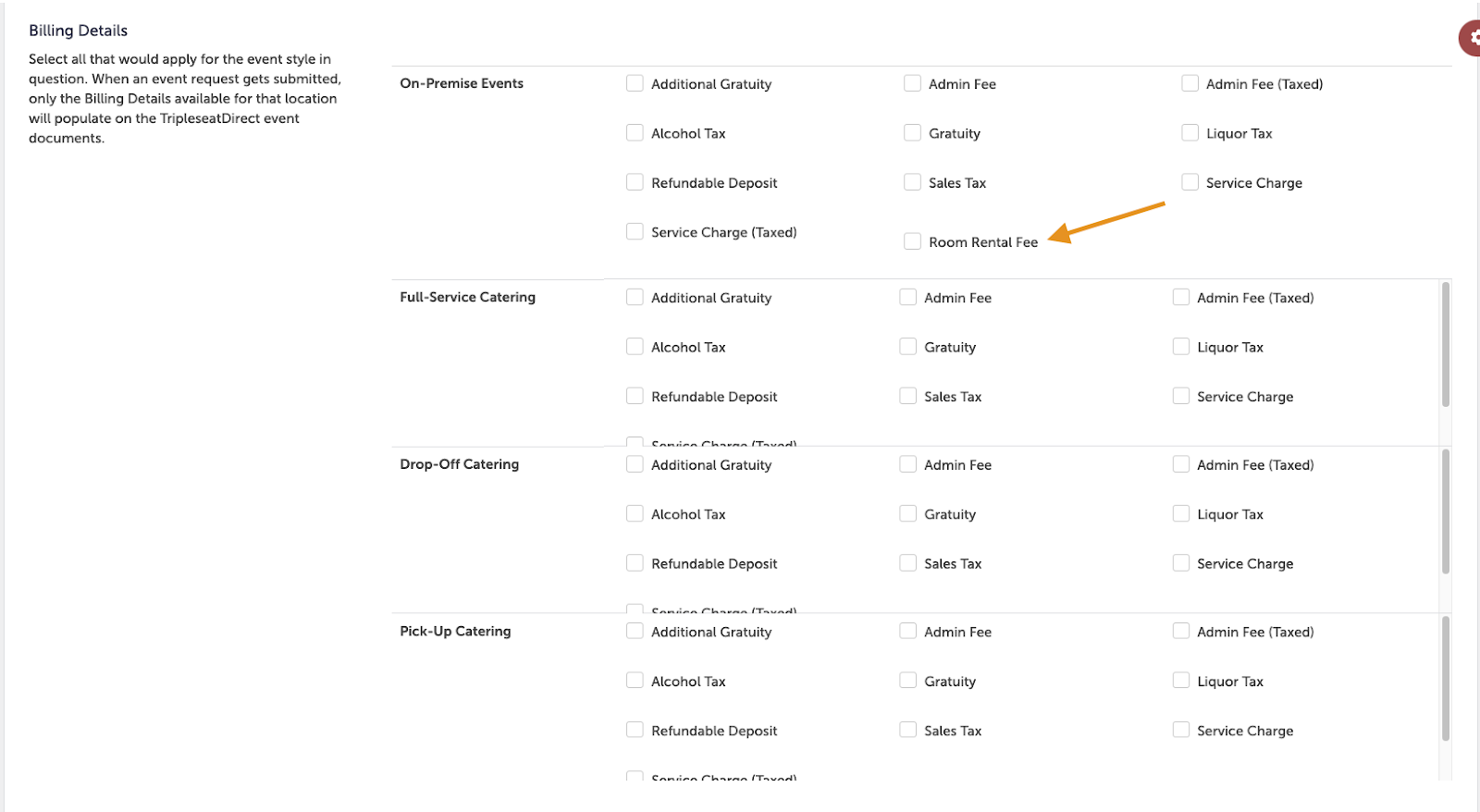 Auto Room Rental (TripleseatDirect) Tripleseat Support