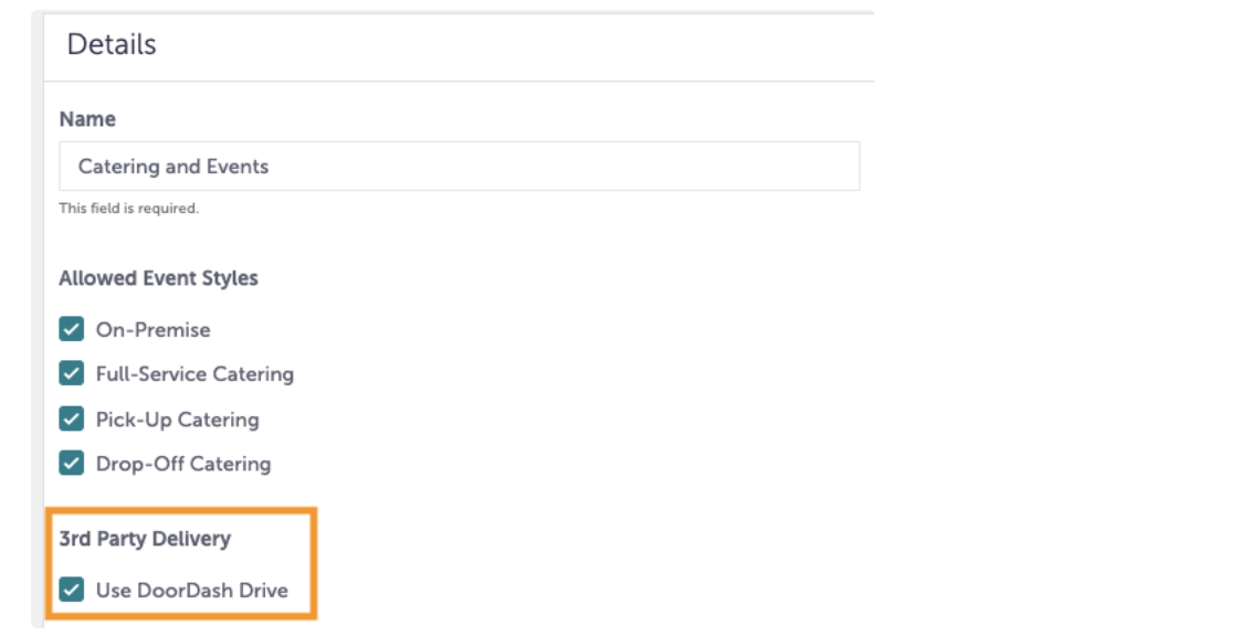 How to configure the DoorDash Drive integration for TripleseatDirect Tripleseat Support